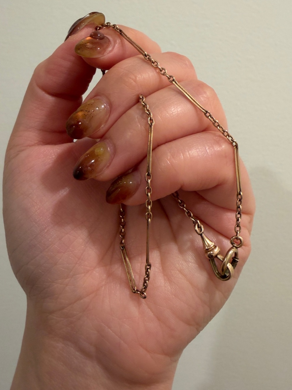 Victorian Antique Gold Filled Watch Chain Necklace, choker